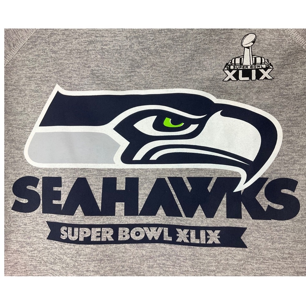 Nike Seattle Seahawks Super Bowl XLIX Therma-FIT Hoodie Grey Womens M - Picture 2 of 8